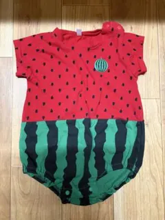 スイカ柄ロンパース 80cm