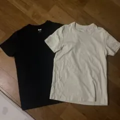 ユニクロユー　クルーネックTシャツ M ブラック、ナチュラル2枚セット