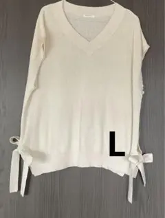 【used】Vネック/ニットベスト/重ね着《サイズL》