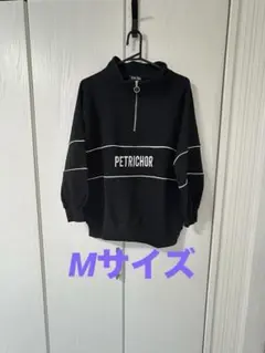 ブラック ハーフジップ スウェットサイズM