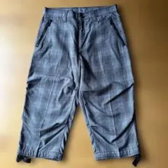 美品　メンズ　Mサイズ　パンツ　ハーフパンツ　グレー　チェック柄　七分丈のサムネイル
