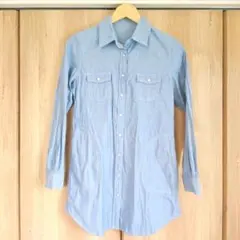 デニム ロングシャツ タンガリー ワンピース チュニック