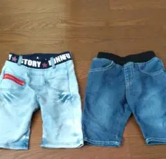 デニムハーフパンツ 95 2点セット