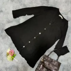 美品✨️CHRISTIAN AUJARD ブラックカーディガン 9AT 春物薄手