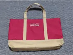 コカ・コーラのロゴ入りトートバッグ　濃いピンク色　　非売品