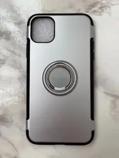 iPhone12/12Pro シルバー　銀　かっこいい　リング付き耐衝撃ケース