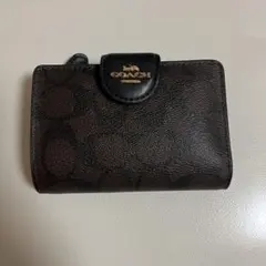 COACH 二つ折り財布 ブラックブラウン