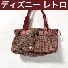 ディズニー レトロ トートバッグ ハート柄 チャーム付き 平成レトロ