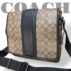 美品　コーチ　ショルダーバッグ　斜め掛け　ヘリテージ シグネチャー PVCレザー