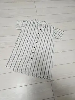 キッズ　シャツワンピース　ストライプ　120　着用写真有り