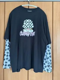 値下げ牛柄ベティちゃん 重ね着風長袖 Tシャツ Lサイズのサムネイル