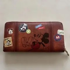 ディズニー ミッキーマウス 長財布 茶系 ヴィンテージ風のサムネイル