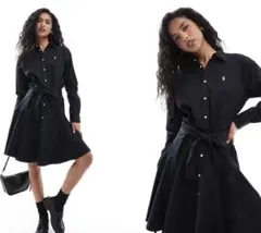 ご専用　ラルフローレン　ポロ刺繍 ブラック シャツワンピース　6サイズ