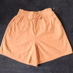 コーラルピンク リボン付きショートパンツ 140