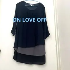 ON LOVE OFFネイビー・グレー チュニック 7分袖