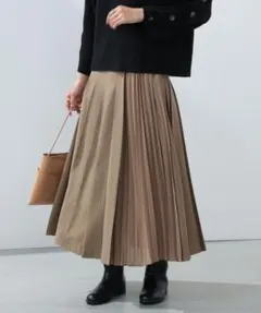Beams Heart 異素材切り替え プリーツスカート ベージュのサムネイル