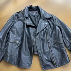 フェイクレザー 黒 ライダースジャケット