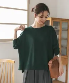 極美品✨ダークグリーン❤️　毛　ドアーズ　ウォッシャブルウールワイドプルオーバー