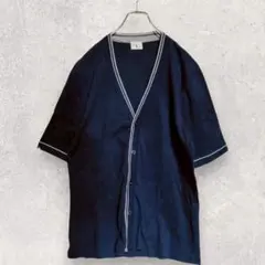 TAKEO KIKUCHI 半袖 カーディガン M ネイビー 綿100% 綺麗めのサムネイル