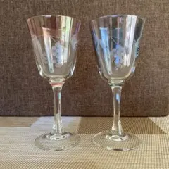 佐々木クリスタル　ぶどう模様ワイングラス　　　　　2個セット