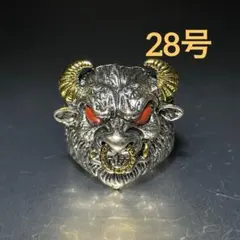 ヴィンテージ　ファッションリング　シルバー　28号　刻印入り　ラムリング　個性的