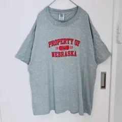 デルタ カレッジ　Tシャツ ロゴプリント グレー　半袖 XL 灰色 カレッジロゴ