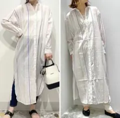 AMERICAN HOLIC マルチストライプボイルワンピースM シャツワンピ