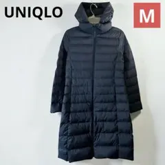 美品✨ユニクロ　ウルトラライトダウンフーデットコート　ブラック 黒 M 収納袋付