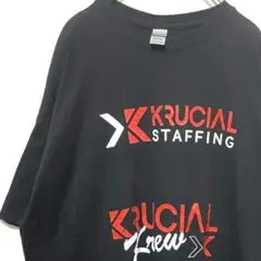 ギルダン Tシャツ KRUCIAL STAFFING ブラック 黒 2XL 古着