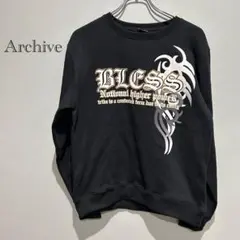 【Archive】 ブラック　黒　お兄系 y2k 平成　トレーナー