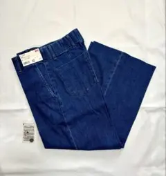 신품・ 미사용 UNIQLO ワイドトラウザージーンズ S 股下60㎝
