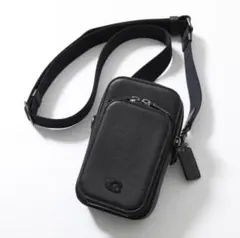 未使用級 COACH フォーン クロスボディ スマホ ショルダーバッグ Cロゴ COACH 残り一点 コーチ CH815 フォーン クロスボディ ブラック 黒 斜