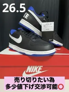 「新品未使用‼️」BIG NIKE LOW ブラック/ブルー