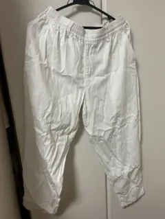 ホワイト イージーパンツ ウエストゴム