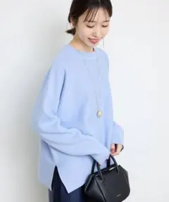 りぃちゃん　SLOBE IENA コットンダブルフェイスニット　ブルー 2026年最新】slobe iena コットンダブルフェイスニットの人気アイテム