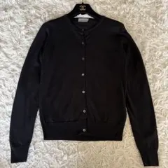 ジョンスメドレー 現行タグ メリノウール100% ブラック カーディガン S