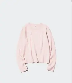 UNIQLO/ミニケーブルクルーネックセーター（ピンク）