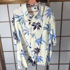 ZARA ボタニカル柄 半袖シャツ XL