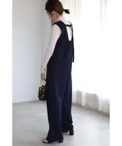 バックオープンデニムオールインワン　ボンジュールサガン