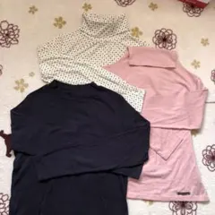 長袖タートルネックシャツとハイネックシャツ３枚