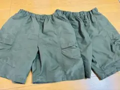 UNIQLO キッズ ハーフパンツ 140 カーキ２枚組