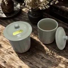 【伝統工芸品】萩焼 天龍山 夫婦湯呑 蓋付き ペア 茶器 和食器のサムネイル