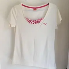 PUMA アイボリー 半袖Tシャツ レオパード柄