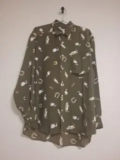 STIENS pour suivi. 馬柄 総柄 長袖 ブラウン系 サイズ2