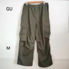 GU ジーユー カーゴパンツ M オリーブ 無地 シンプル カーキ