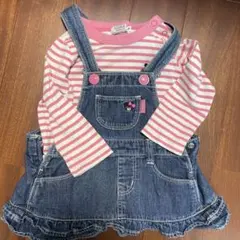 DOUBLE.B デニムサロペットワンピース 70-80