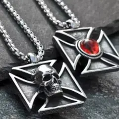スカルネックレス　レッドアイネックレス　メンズネックレス　メンズアクセサリー　目