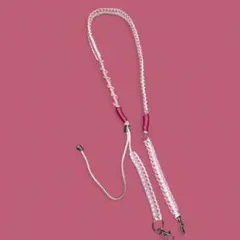 #64 パラコード　スマホショルダーストラップ　ピンク系　長さ調整可能