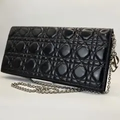 Christian Dior カナージュ チェーンショルダーバッグ 黒 2WAY
