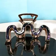 波デザイン ヘアクリップ ゴールド